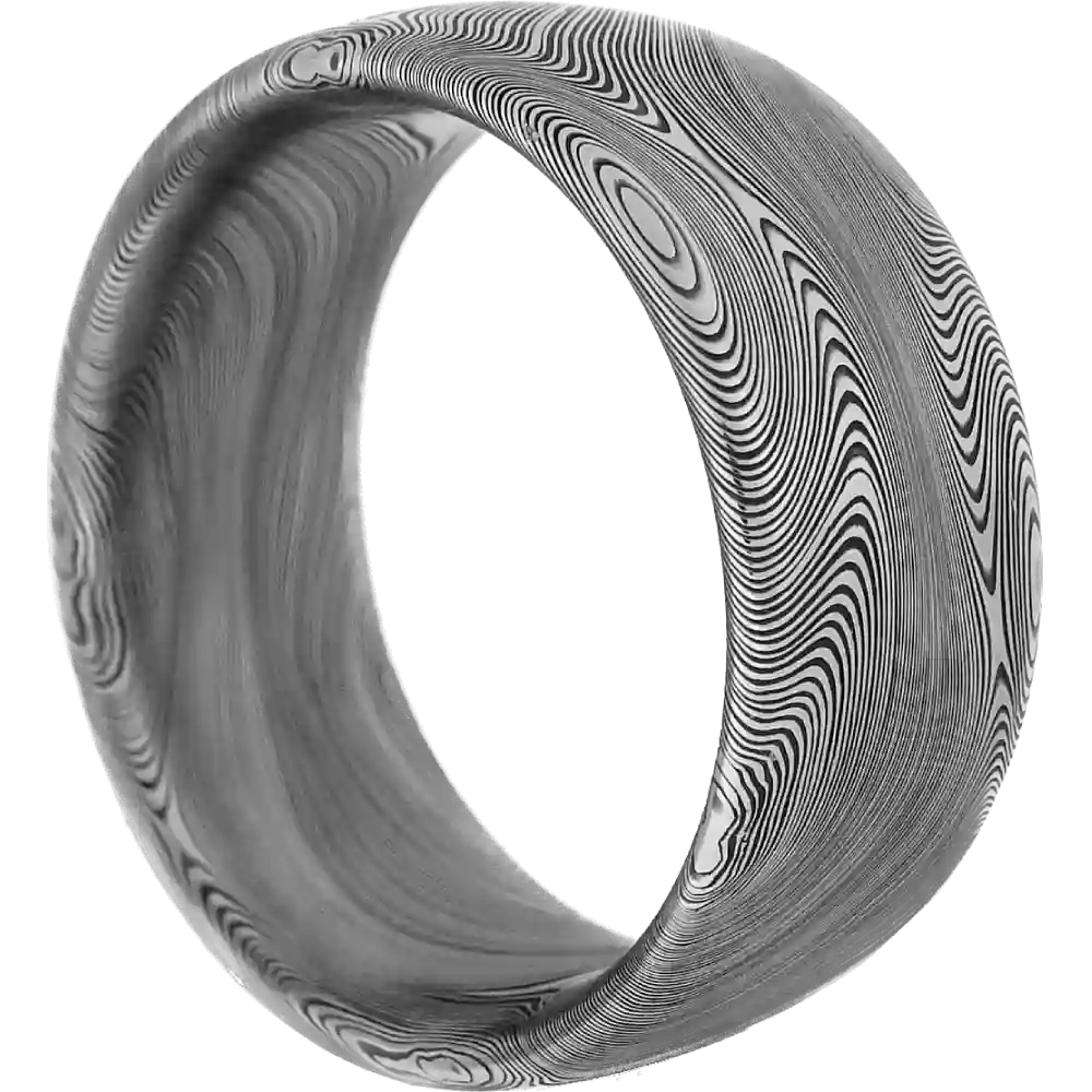 Sturmfürst – handgefertigter Ring aus Torsionsdamast mit gewölbter Außenform